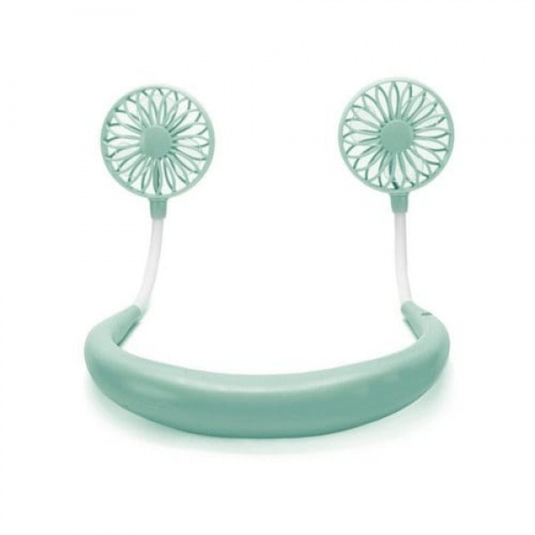         Portable Neckband Fan USB Rechargeable Battery Dual Wind Head 3 Speed Adjustable
        