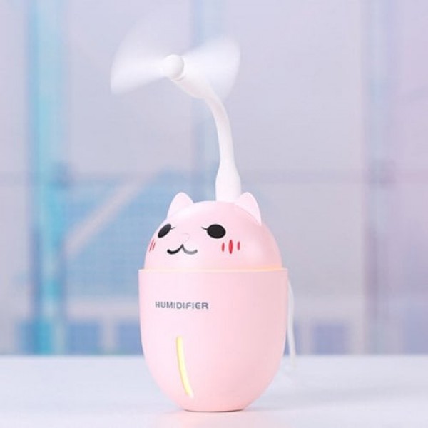         Cute 3-in-1 Multifunction Humidifier Mini Fan Night Light
        