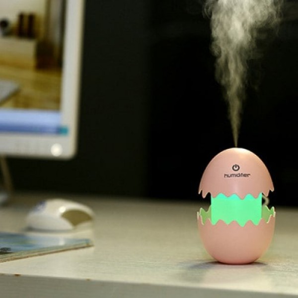         Creative Eggshell Shape Mini Humidifier USB Night Light
        