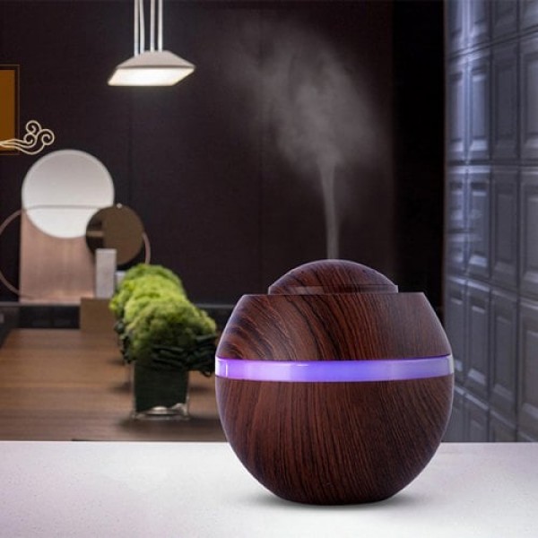         Creative Wood Grain Aroma Humidifier USB Colorful Night Light Mini Air Purification Humidifier
        
