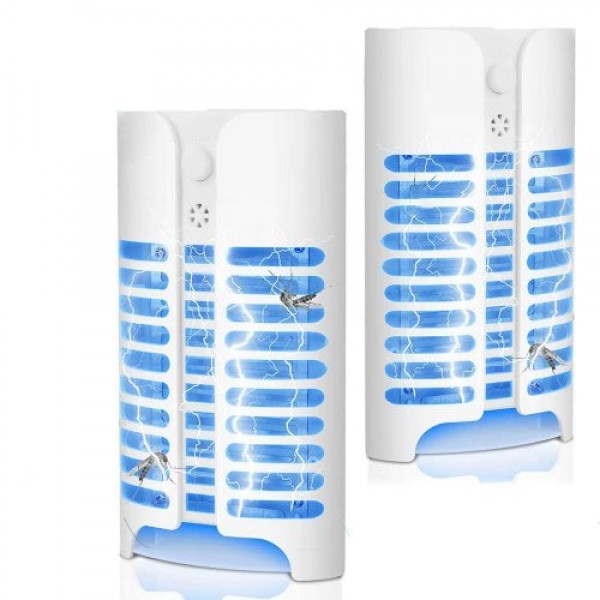         Electric Plug Bug Zapper Mosquito Killer Lamp with Light Sensor for Indoor 2PCS
        